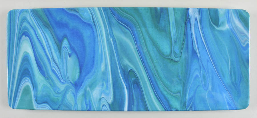 Fluidity Coastal 19" Rectangular Handled Serving Melamine Tray by Certified International-1