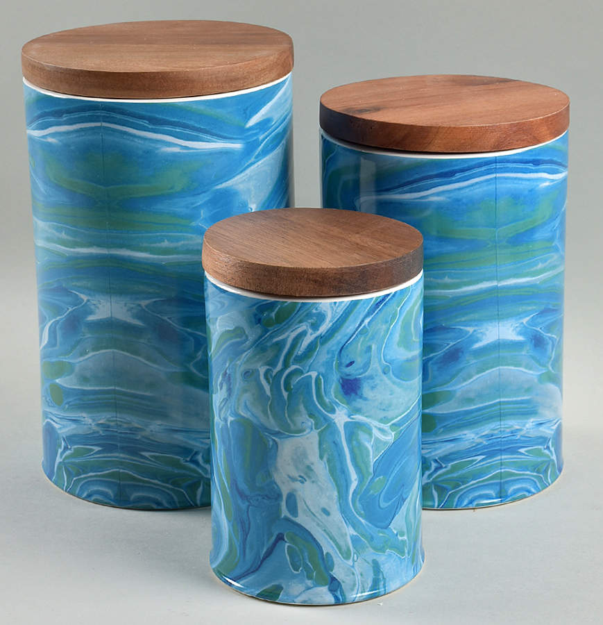 Fluidity Coastal (3 Piece) Canister Set (Box Set) by Certified International-1