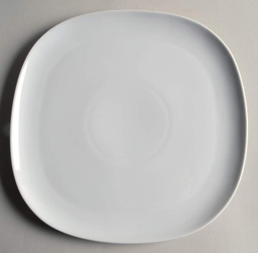 Whiteware Soft Square Dinner Plate by The Cellar (China)-1