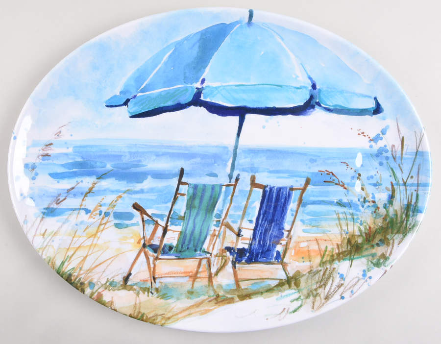Ocean View 18" Oval Serving Platter by Certified International-1