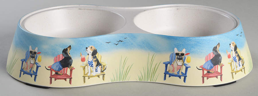 Hot Dogs Double Pet Bowl No Metal Inserts by Certified International-1