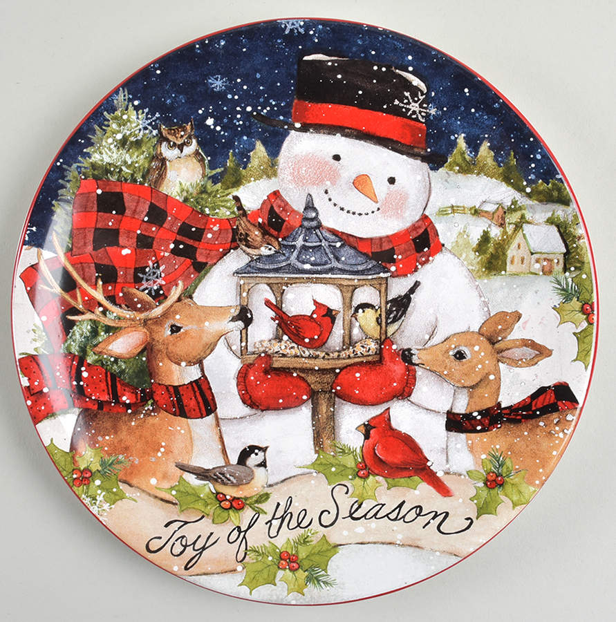 Magic of Christmas Snowman Dessert/Pie Plate by Certified International-1
