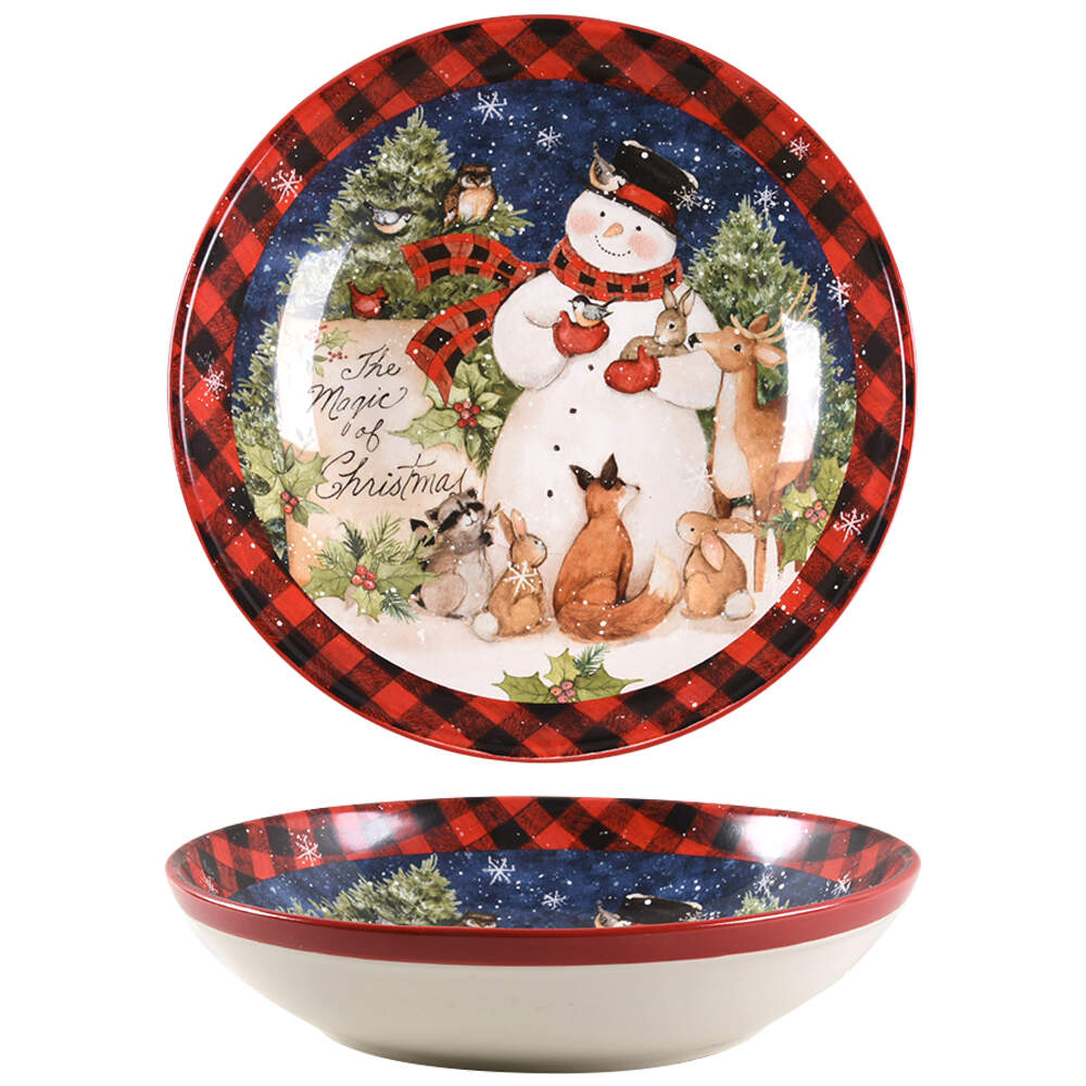 Magic of Christmas Snowman 13" Pasta Serving Bowl by Certified International-1