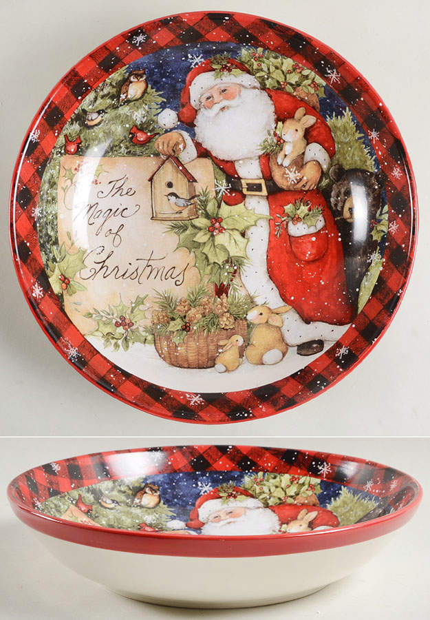 Magic of Christmas Santa 13" Pasta Serving Bowl by Certified International-1