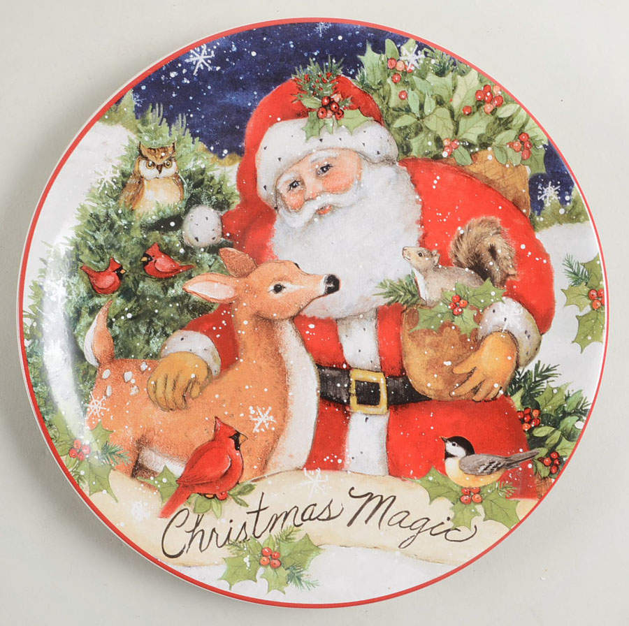 Magic of Christmas Santa Dessert/Pie Plate by Certified International-1
