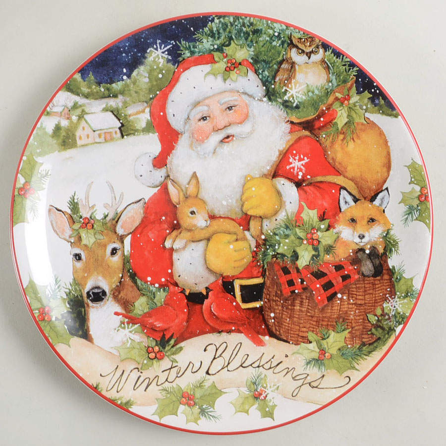 Magic of Christmas Santa Dessert/Pie Plate by Certified International-1