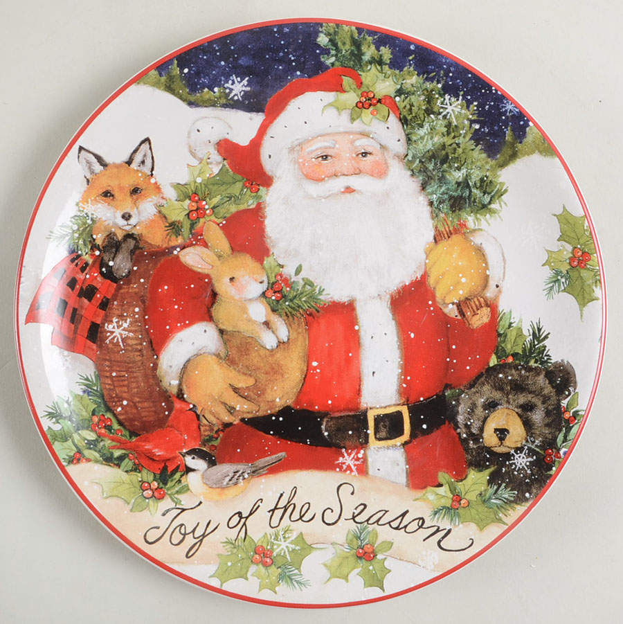 Magic of Christmas Santa Dessert/Pie Plate by Certified International-1