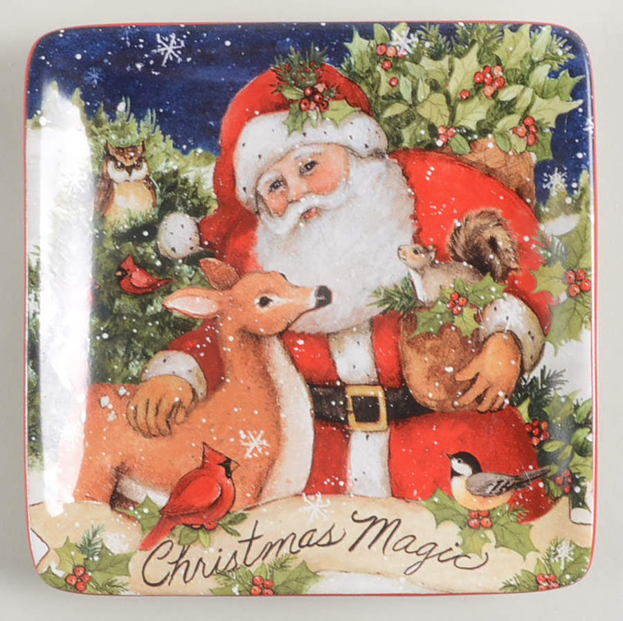 Magic of Christmas Santa Square Canape Plate by Certified International-1
