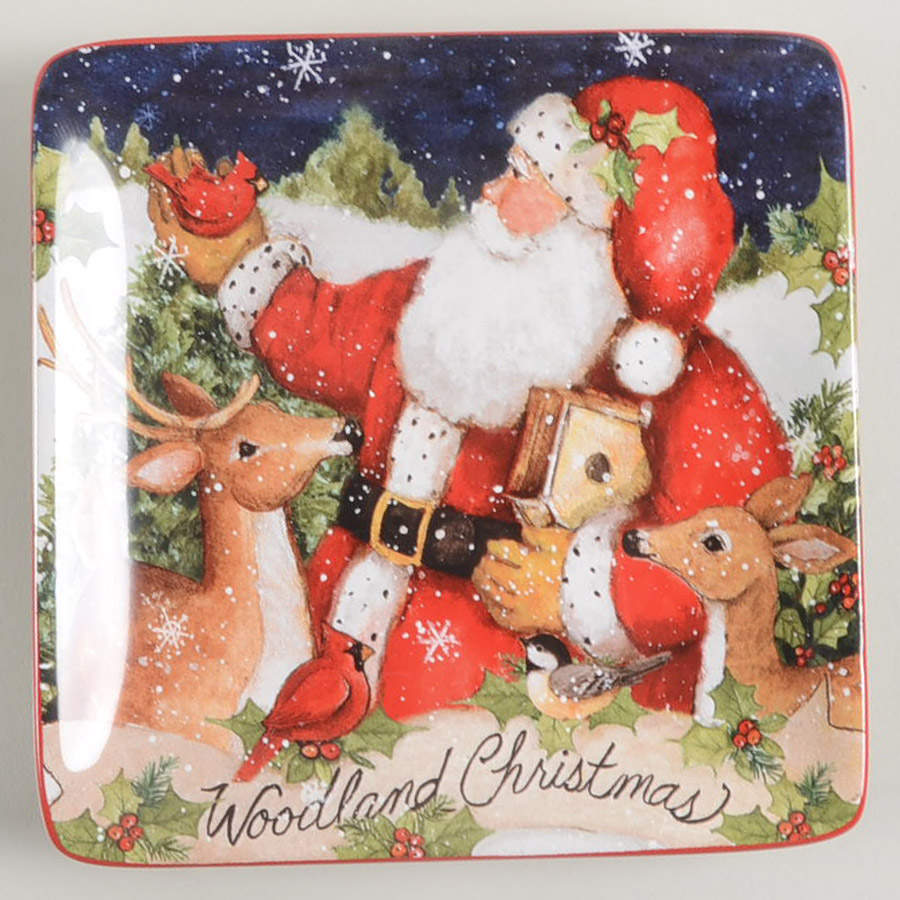 Magic of Christmas Santa Square Canape Plate by Certified International-1