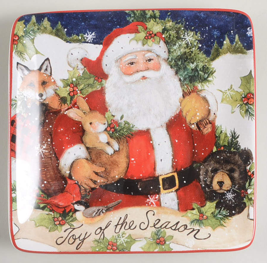 Magic of Christmas Santa Square Canape Plate by Certified International-1