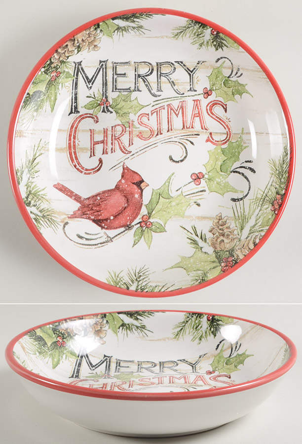 Evergreen Christmas 9" Soup/Pasta Bowl by Certified International-1