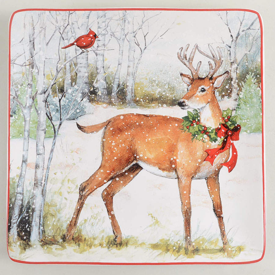 Winter Forest Square Dinner Plate by Certified International-1