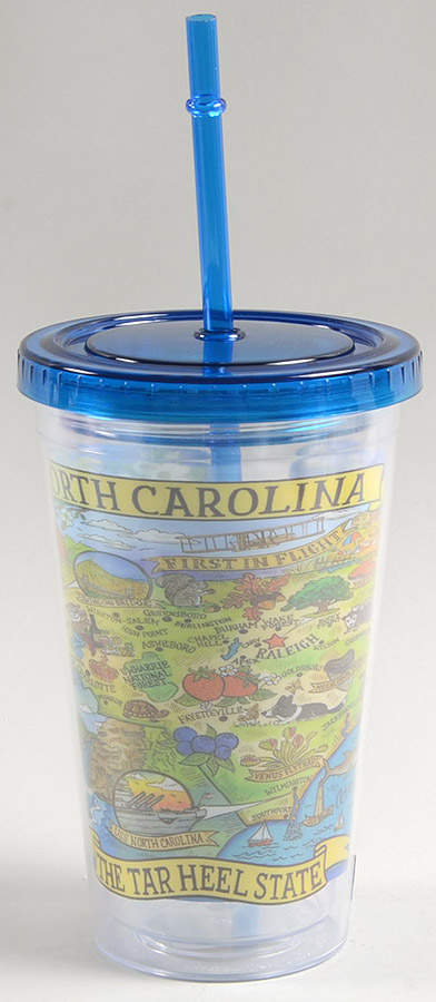 Adventure Destinations Acrylic Tall Tumbler with Lid & Straw by Certified International-1