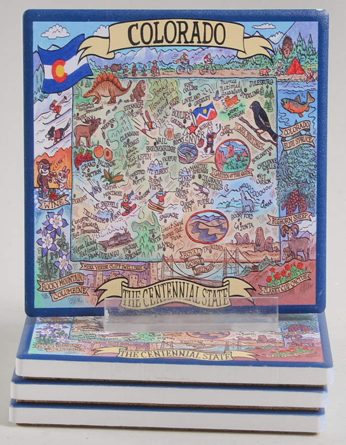 Adventure Destinations Coaster - Set of 4 Motif 9 by Certified International-1