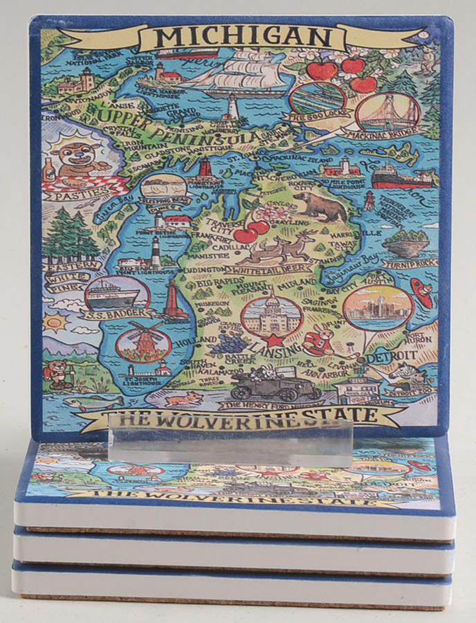 Adventure Destinations Coaster - Set of 4 Motif 6 by Certified International-1