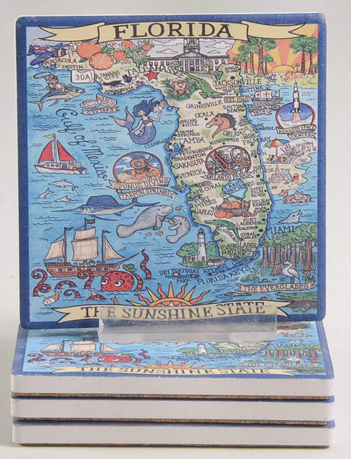 Adventure Destinations Coaster - Set of 4 Motif 1 by Certified International-1