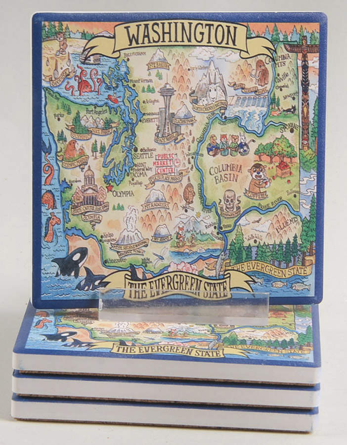 Adventure Destinations Coaster - Set of 4 Motif 25 by Certified International-1
