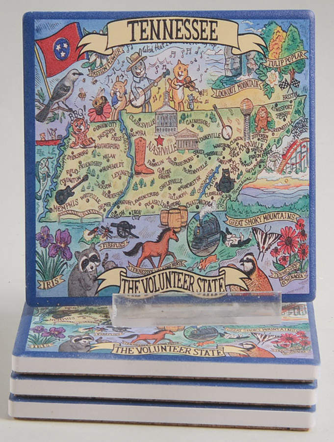 Adventure Destinations Coaster - Set of 4 Motif 22 by Certified International-1