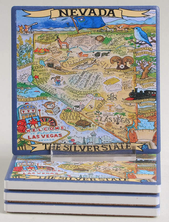 Adventure Destinations Coaster - Set of 4 Motif 15 by Certified International-1