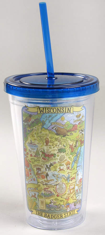 Adventure Destinations Acrylic Tall Tumbler with Lid & Straw by Certified International-1