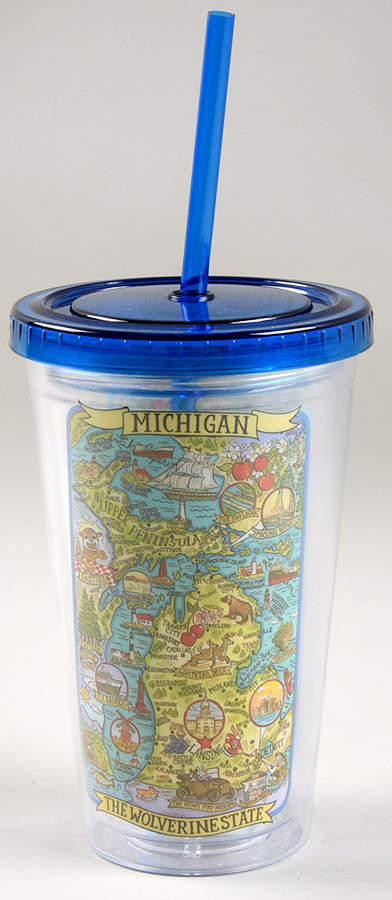 Adventure Destinations Acrylic Tall Tumbler with Lid & Straw by Certified International-1