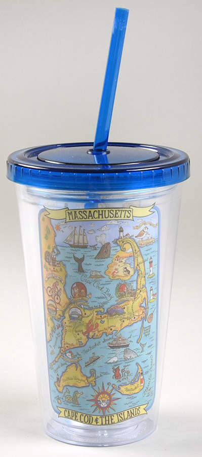 Adventure Destinations Acrylic Tall Tumbler with Lid & Straw by Certified International-1