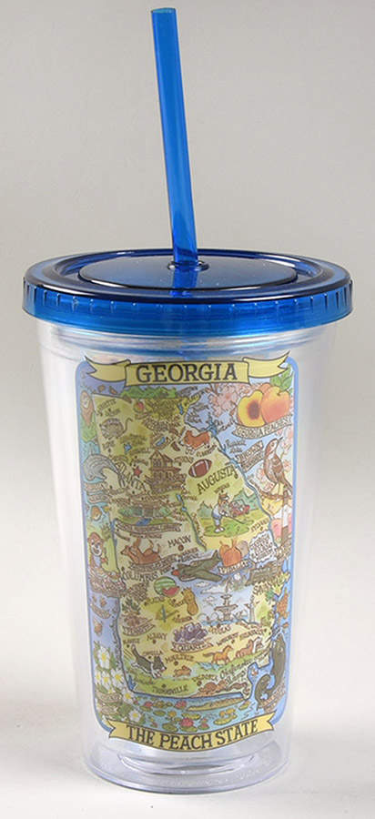 Adventure Destinations Acrylic Tall Tumbler with Lid & Straw by Certified International-1
