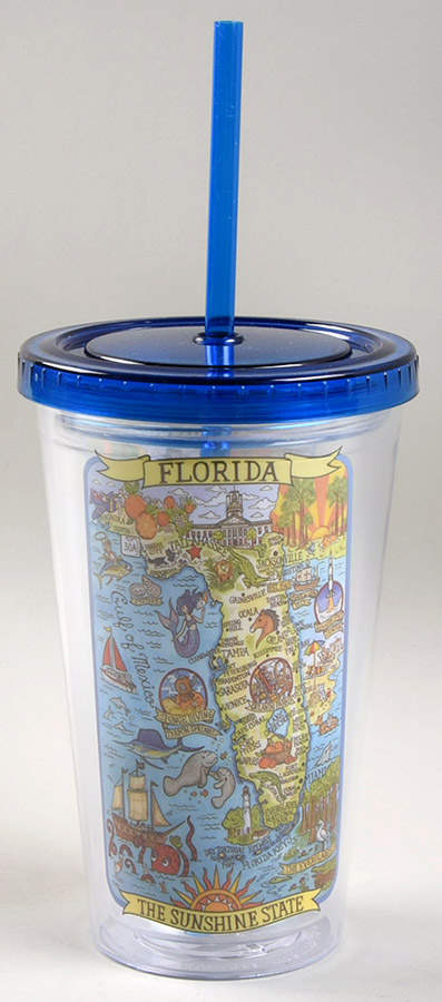 Adventure Destinations Acrylic Tall Tumbler with Lid & Straw by Certified International-1