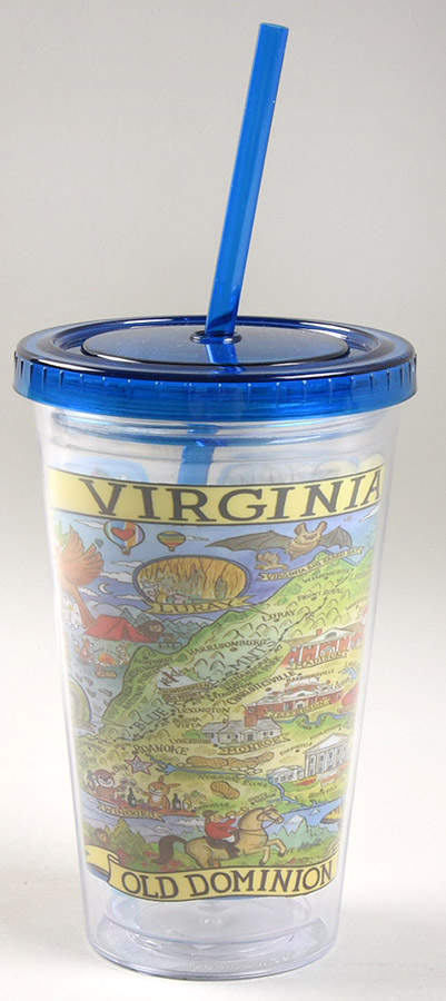 Adventure Destinations Acrylic Tall Tumbler with Lid & Straw by Certified International-1