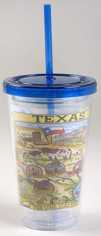 Adventure Destinations Acrylic Tall Tumbler with Lid & Straw by Certified International-1