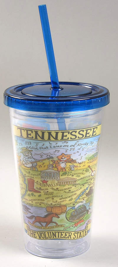 Adventure Destinations Acrylic Tall Tumbler with Lid & Straw by Certified International-1