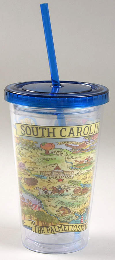 Adventure Destinations Acrylic Tall Tumbler with Lid & Straw by Certified International-1
