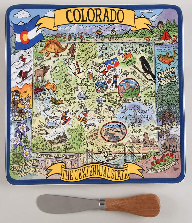Adventure Destinations Cheese Tray & Spreader Set by Certified International-1