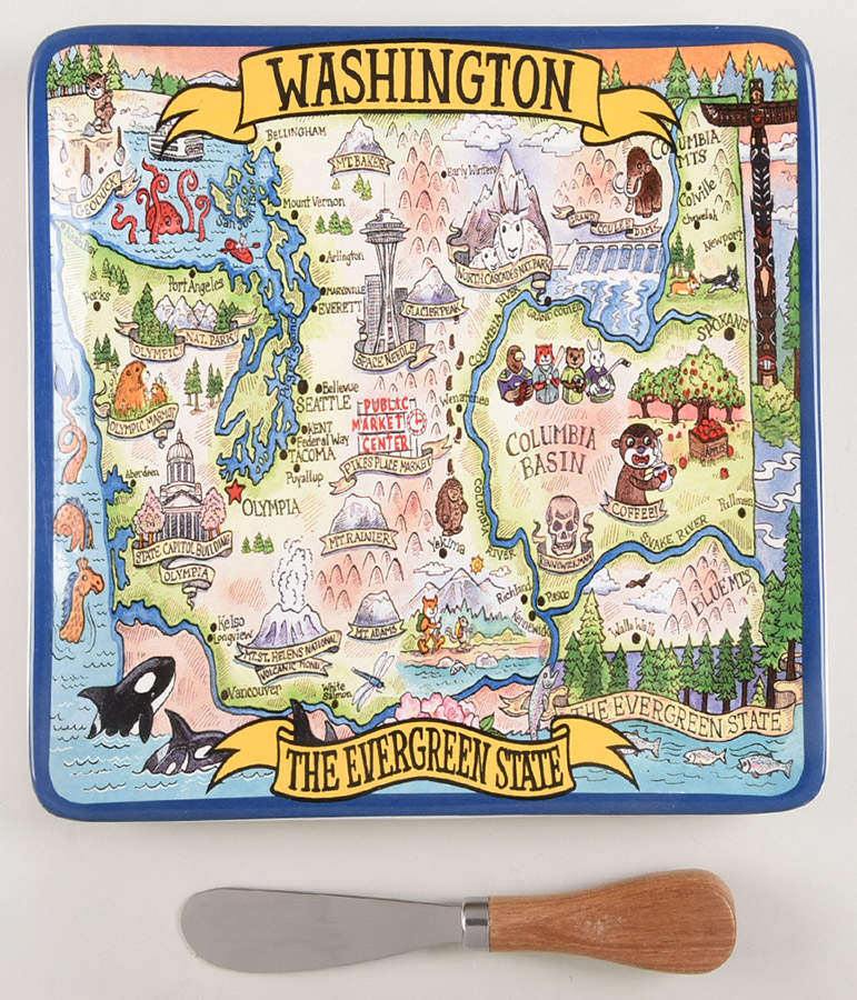 Adventure Destinations Cheese Tray & Spreader Set by Certified International-1