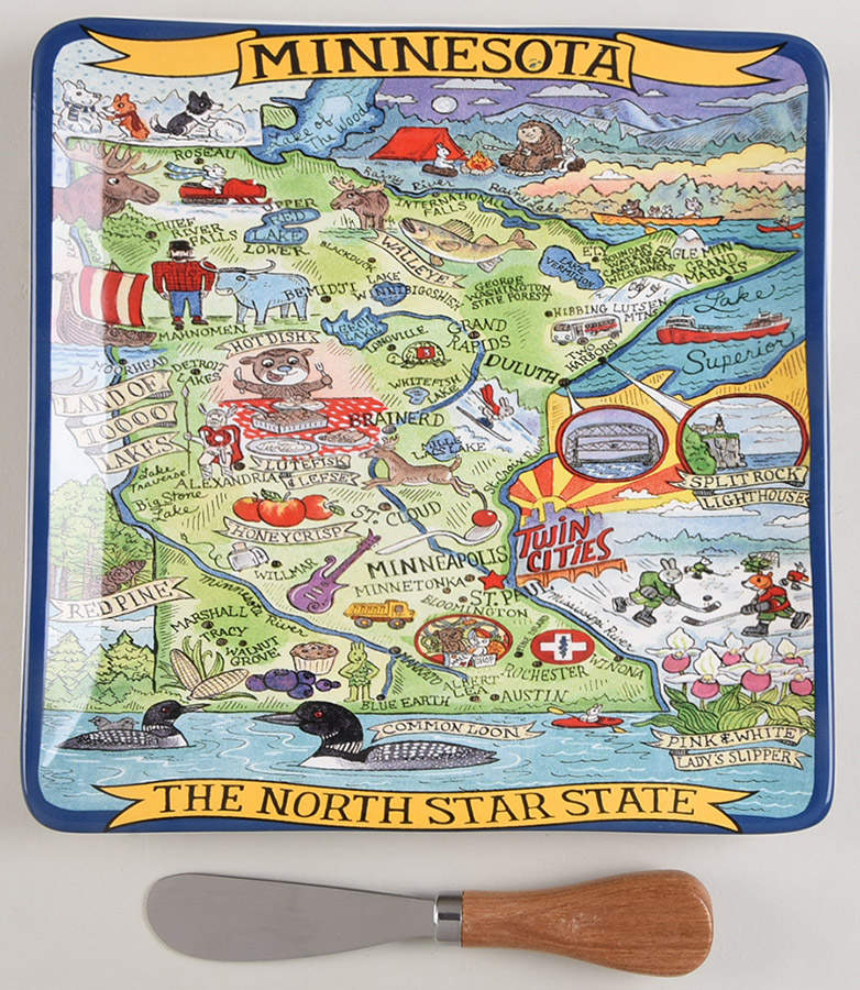 Adventure Destinations Cheese Tray & Spreader Set by Certified International-1