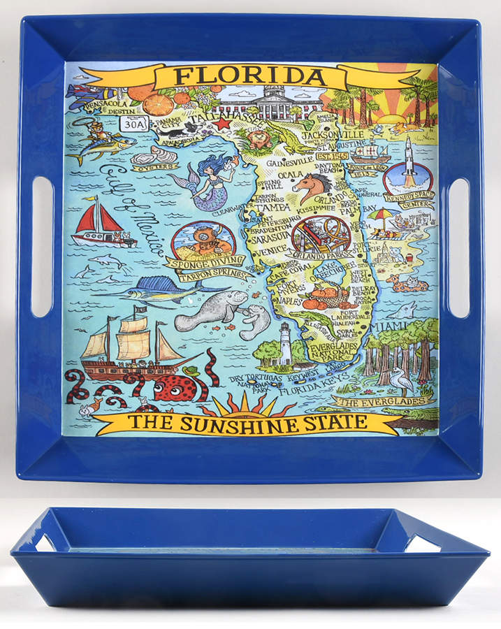 Adventure Destinations 14" Square Melamine Tray by Certified International-1