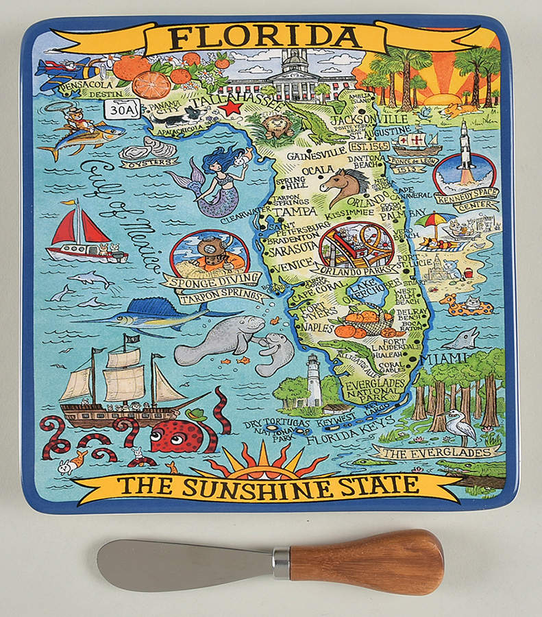 Adventure Destinations Cheese Tray & Spreader Set by Certified International-1