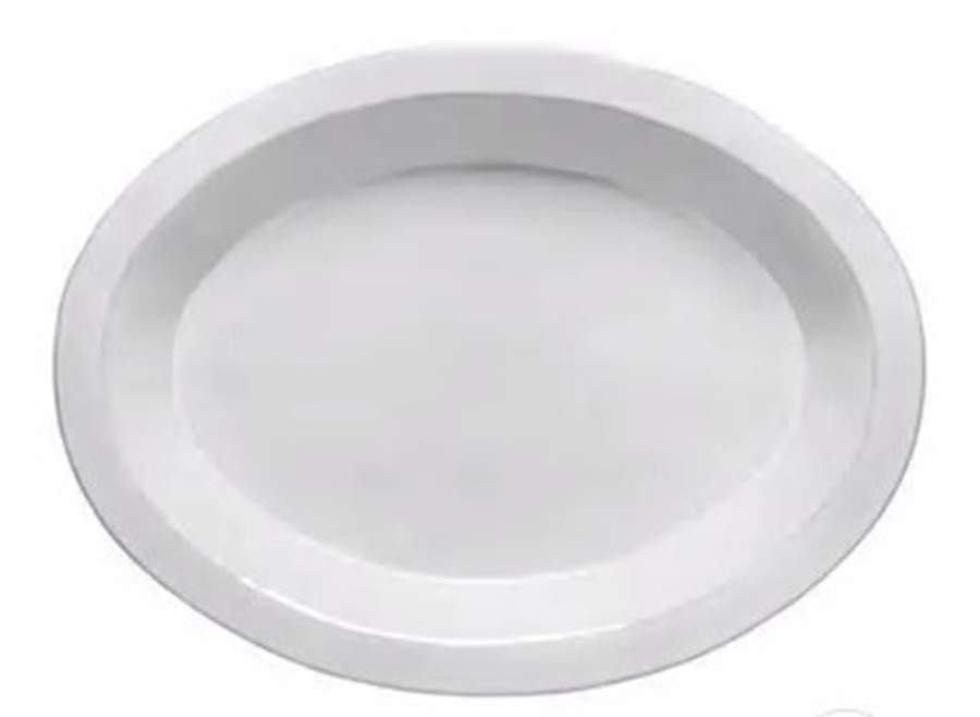 Plano White 16" Oval Serving Platter by Costa Nova China-1