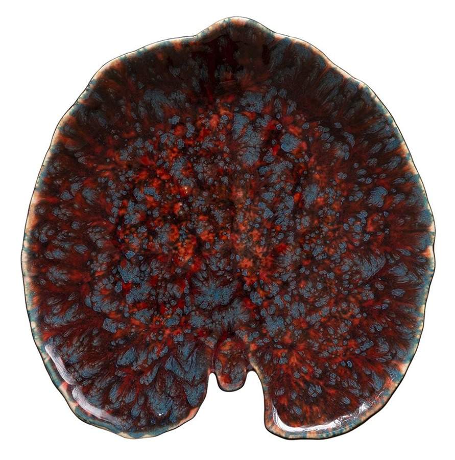 Riviera Vigne (Red-Orange) 7" Leaf Dish by Costa Nova China-1