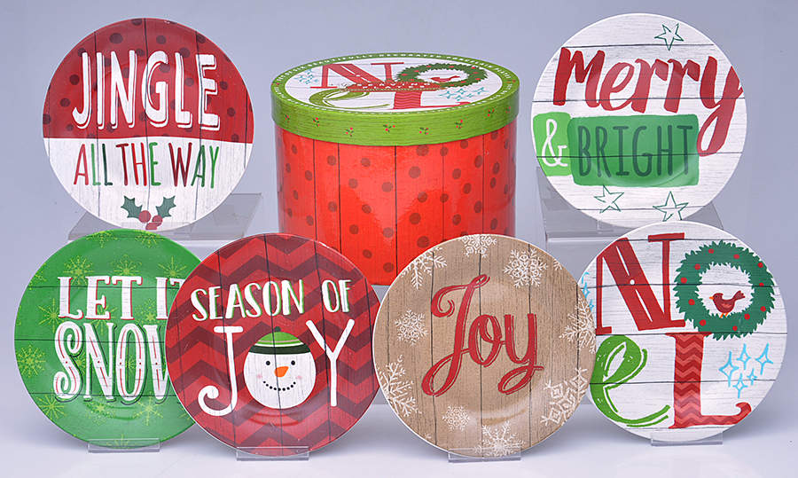 Giftware (6 Piece Set) Serving Plates (6 Holiday Motifs) by Certified International-1