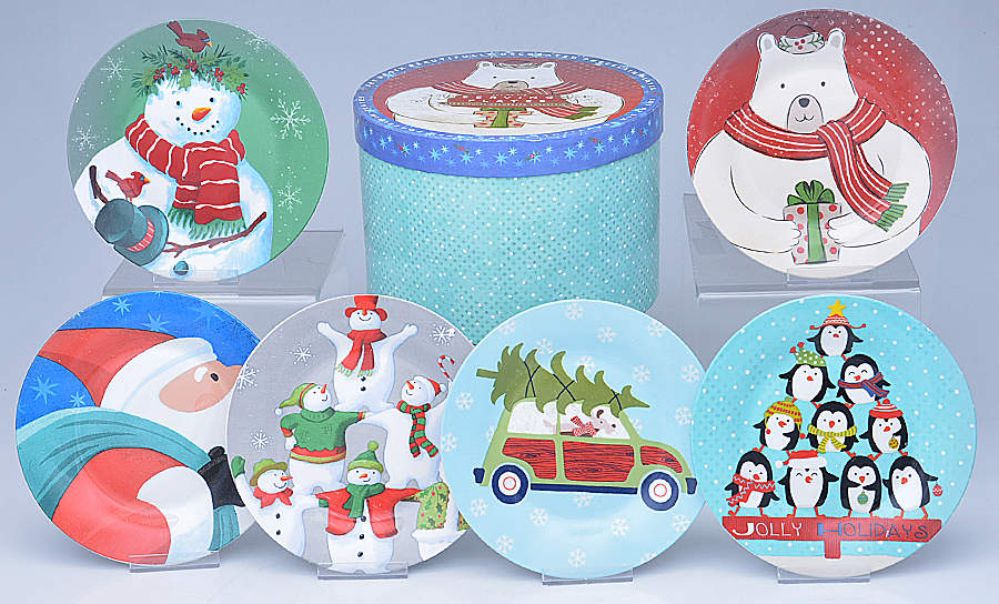 Giftware (6 Piece Set) Serving Plates (6 Holiday Motifs) by Certified International-1
