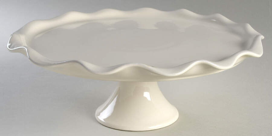 Cook and Host Cream 13" Diameter Pedestal Cake Stand by Casafina-1
