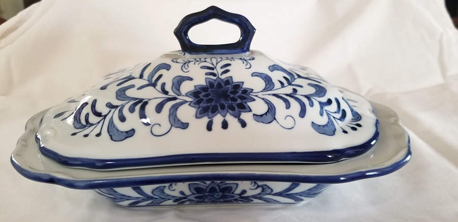 Blue Palm Oval Covered Vegetable by China (Made in China)-1