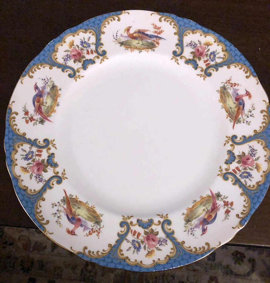 Denbigh Blue Luncheon Plate by Crown Staffordshire-1