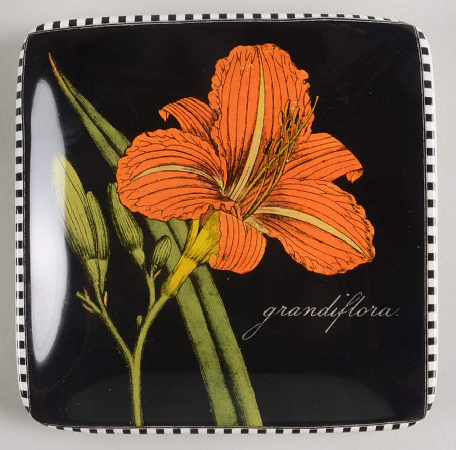 Botanical Floral Square Canape Plate by Certified International-1