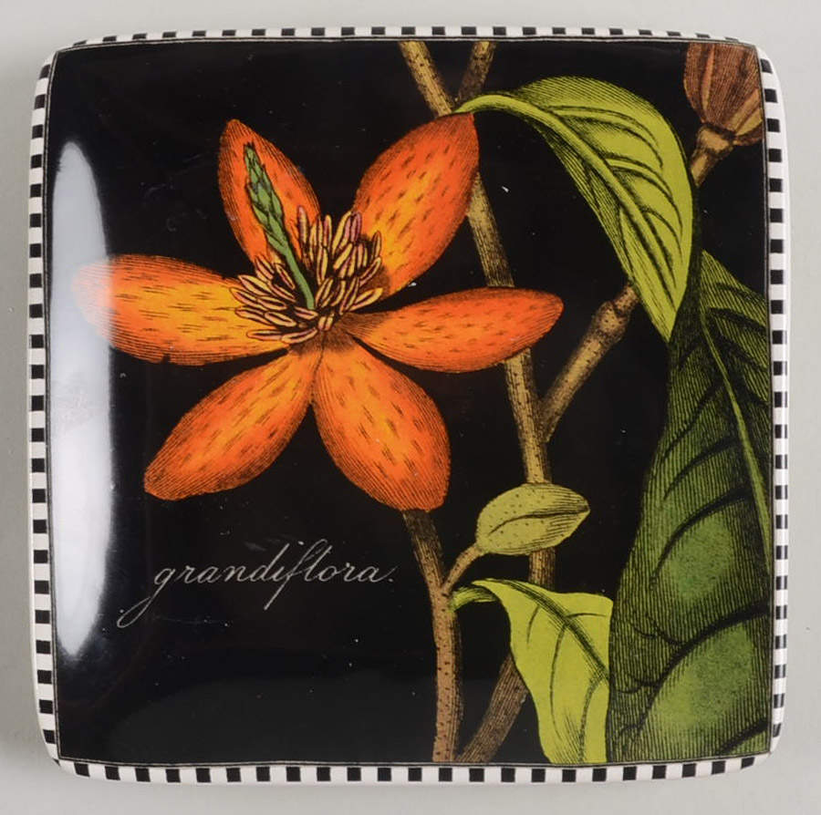 Botanical Floral Square Canape Plate by Certified International-1