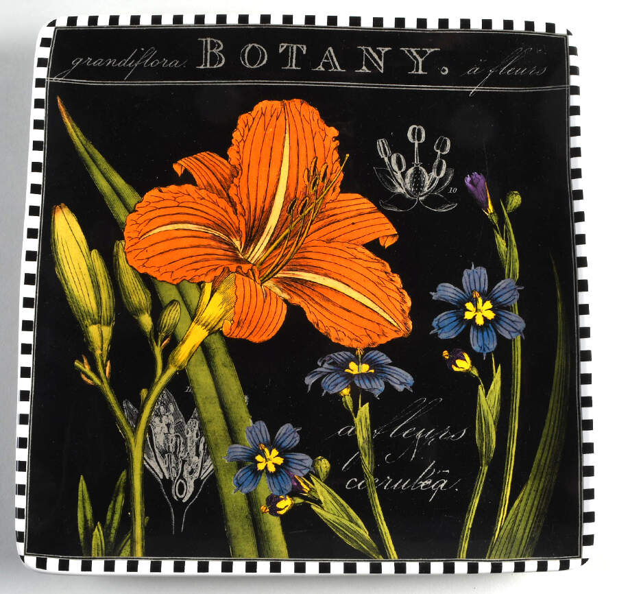 Botanical Floral 12" Square Serving Platter by Certified International-1