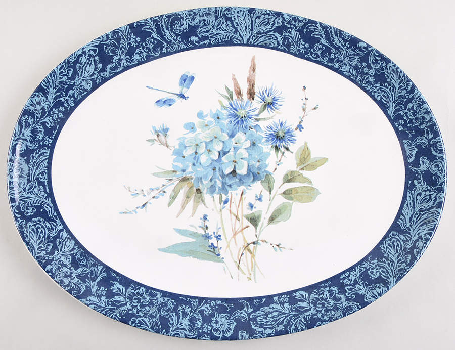 Bohemian Blue 16" Oval Serving Platter by Certified International-1