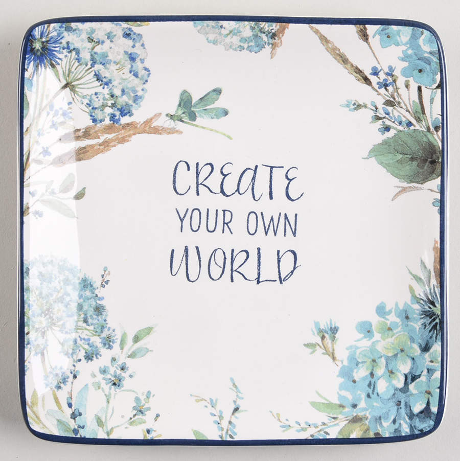Bohemian Blue Square Canape Plate by Certified International-1