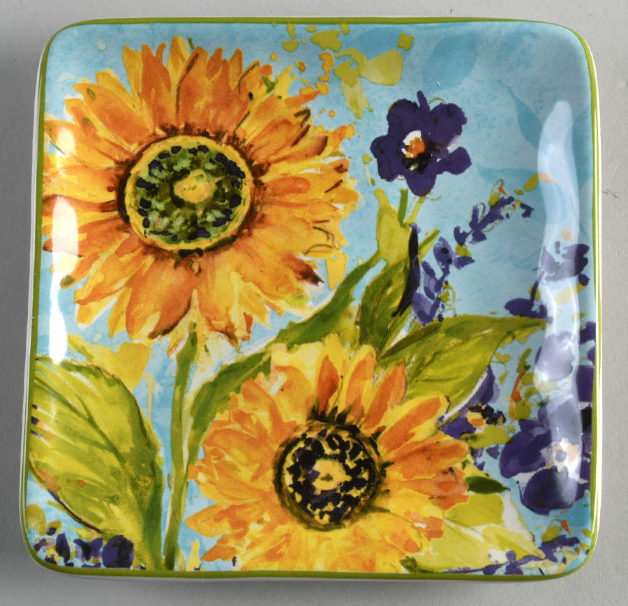 Sun Garden Square Canape Plate by Certified International-1